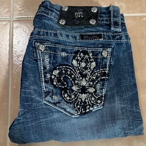 Miss Me Women's Blue Jeans with Embellished Pocket
